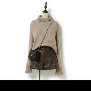 New! 100% lamb leather shorts